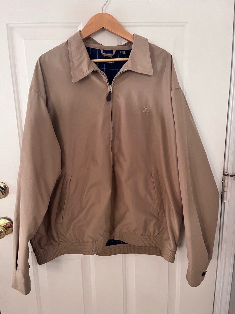 CHAPS RL Men's Beige Harrington Jacket - Classic Lightweight Zip XXL